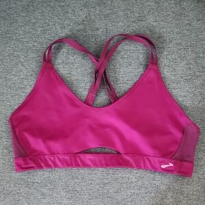 Brooks Magenta Crisscross Strappy Sports Bra